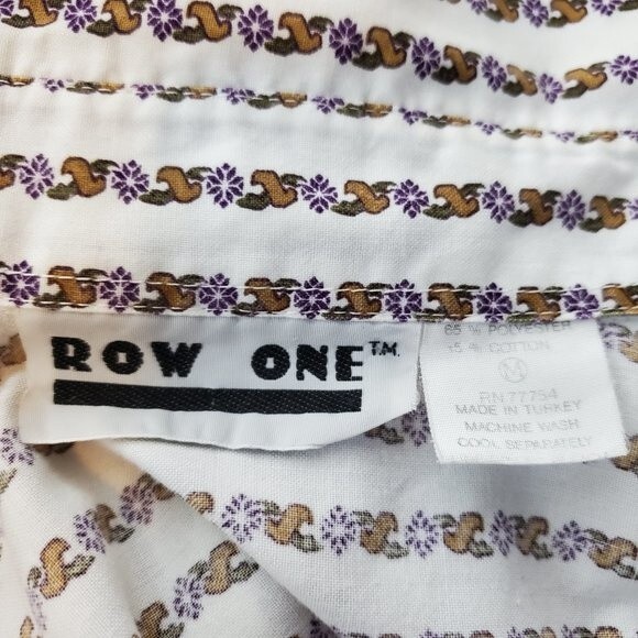 Vintage 90's Row One White Floral Oversized Button-Up Shirt - Picture 8 of 10